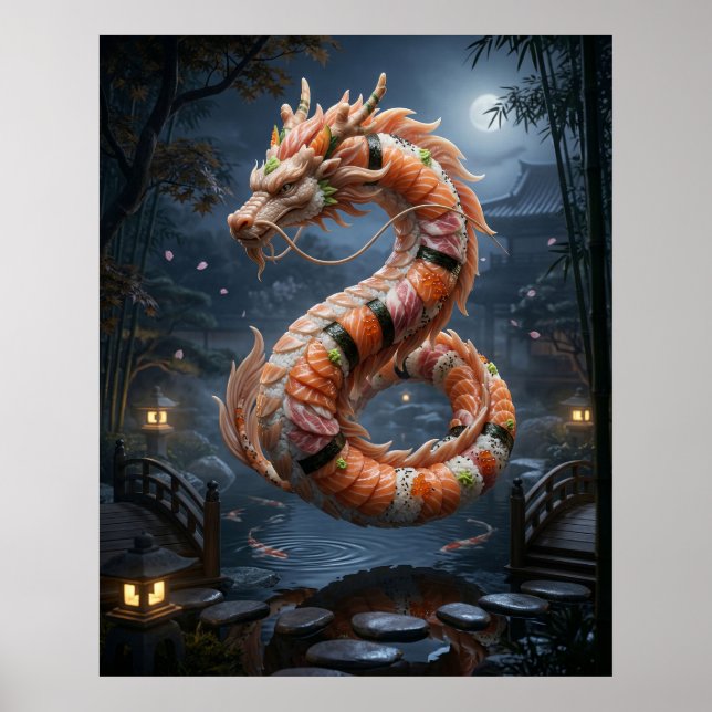 Poster Jardim Espírito do Dragão de Sushi (Frente)