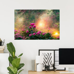 Poster Jardim FANTASY, Flores, Rosa