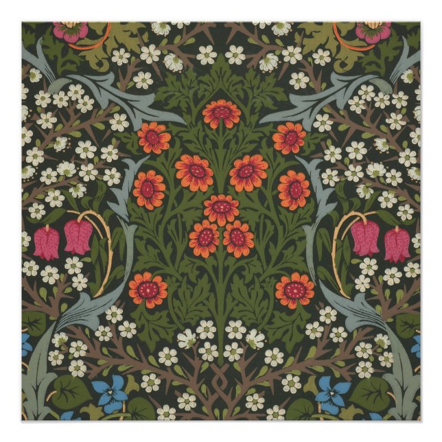 Póster Jardim Flor Clássica de William Morris Blackthorn (Frente)
