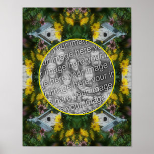 Poster Jardim Flor de Birdhouse Cria Sua Própria Foto