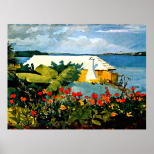 Poster Jardim Flor e Bungalow por Winslow Homer