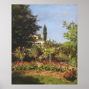 Poster Jardim Flor em Sainte Adresse por Claude Monet