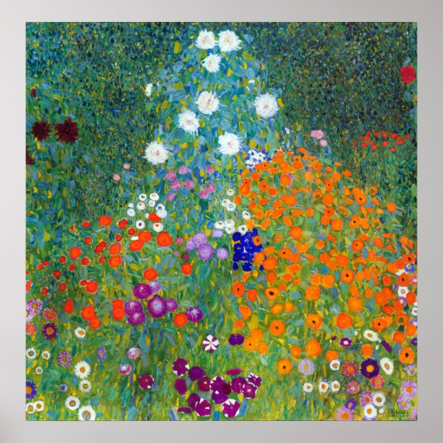 Póster Jardim Flor, Gustav Klimt (Frente)