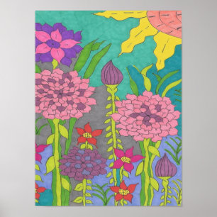 Poster Jardim Floral de Primavera