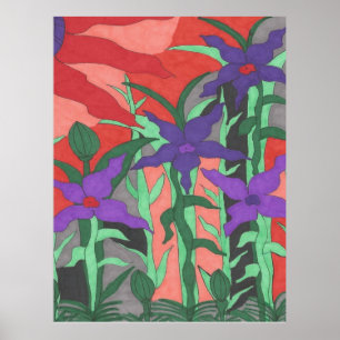 Poster Jardim Floral do Crepúsculo