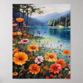 Poster Jardim Floral por Primavera de Lago