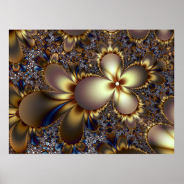 Poster Jardim Fractal Pétala Dourada
