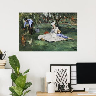 Poster Jardim Francês Antigo Família Monet Manet Impressã