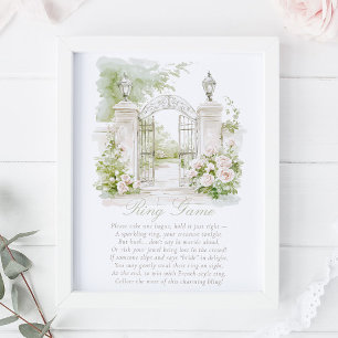 Poster Jardim Francês Chateau Pastel Ring Game Bridal