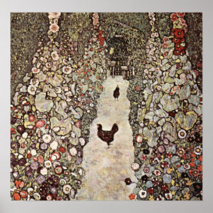 Póster Jardim Gustav Klimt Com Galos