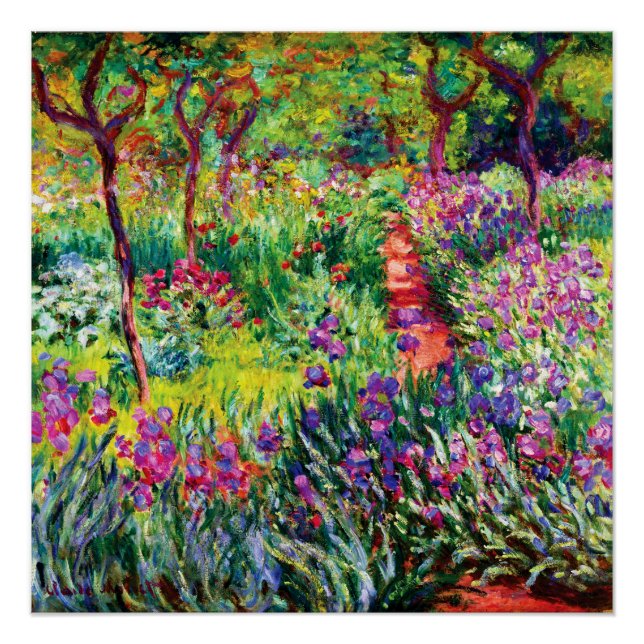 Póster Jardim Íris em Giverny por Claude Monet (Frente)