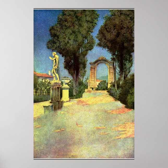 Póster Jardim italiano de Maxfield Parrish (Frente)