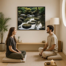 Jardim Japonês com Pedras, Água e Plantas