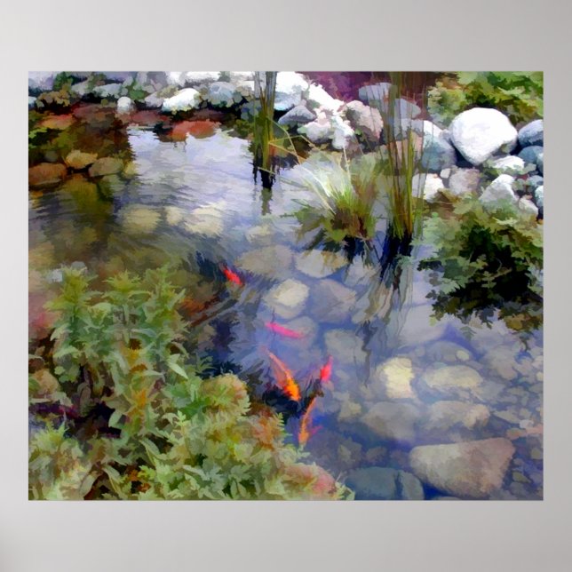 Poster Jardim Japonês Koi Pond (Frente)