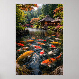 Poster Jardim Japonês & Lago de Koi - Imagem Fotográfica