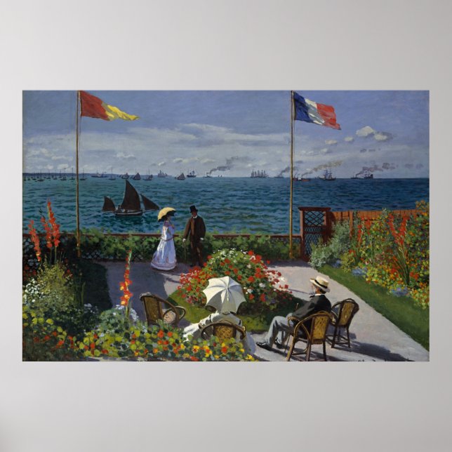 Poster Jardim Monet na Pintura Sainte-Adresse (Frente)