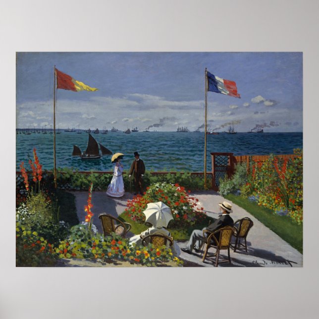 Poster Jardim Monet na Pintura Sainte-Adresse (Frente)