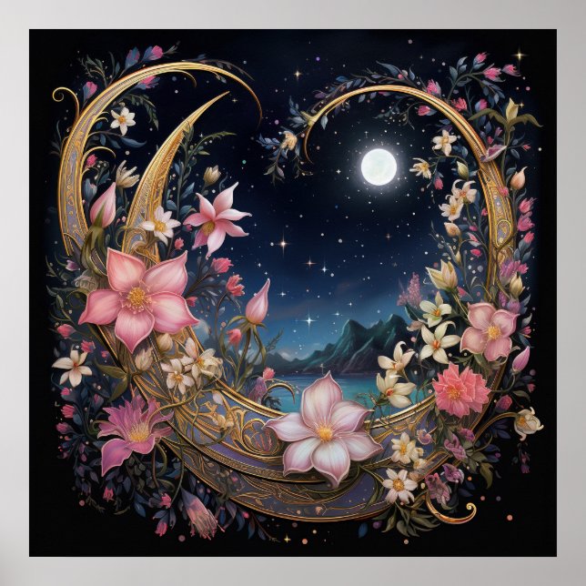 Poster Jardim Romântico ao Luar (Frente)