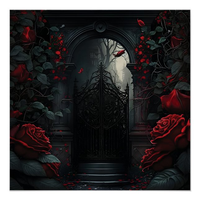 Póster Jardim Rosa do Cemitério Gótico (Frente)