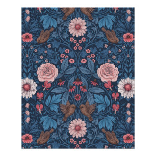 Póster Jardim selvagem em azul