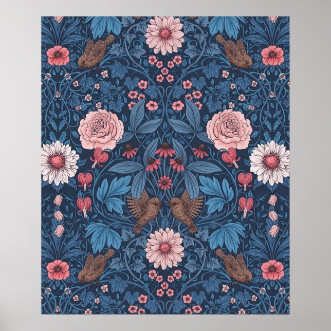 Poster Jardim selvagem em azul (Frente)