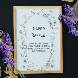 Poster Jardim selvagem floresce Fralda bebê Raffle Sinal