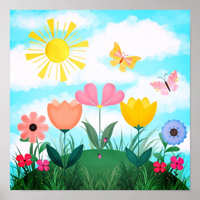 Poster Jardim Sunny Feliz (Frente)