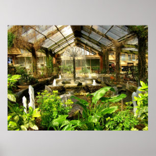 Póster Jardim tropical em vidro