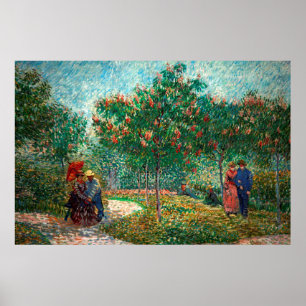 Poster Jardim Van Gogh em Montmartre com amantes