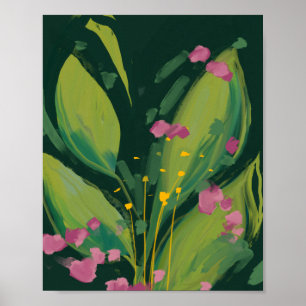 Poster jardim verde e amarelo temático