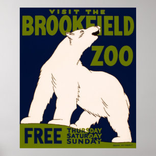 Póster Jardim zoológico Chicago de Brookfield, Illinois 
