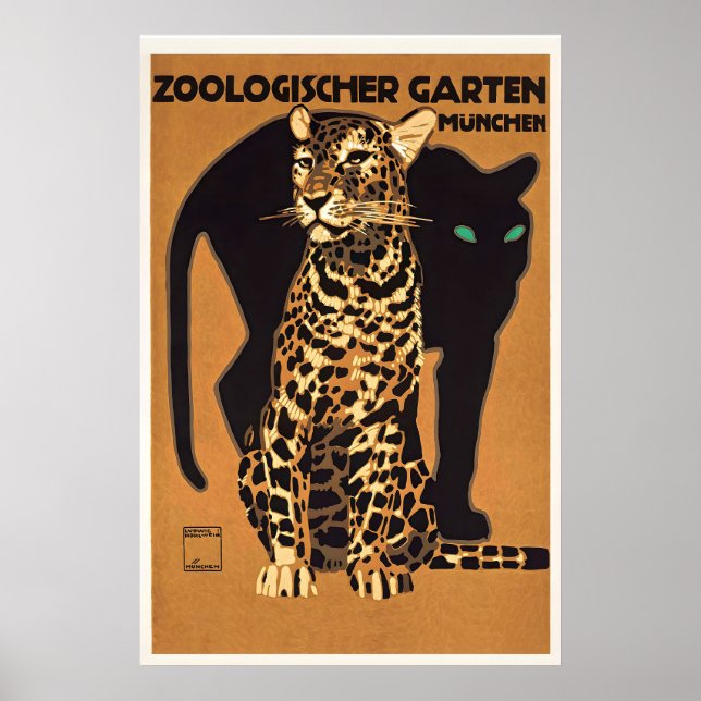 Poster Jardim Zoológico de Munique Pantera Negra anf (Frente)