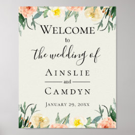 Poster Jardin De Fleurs Wedding Welcome