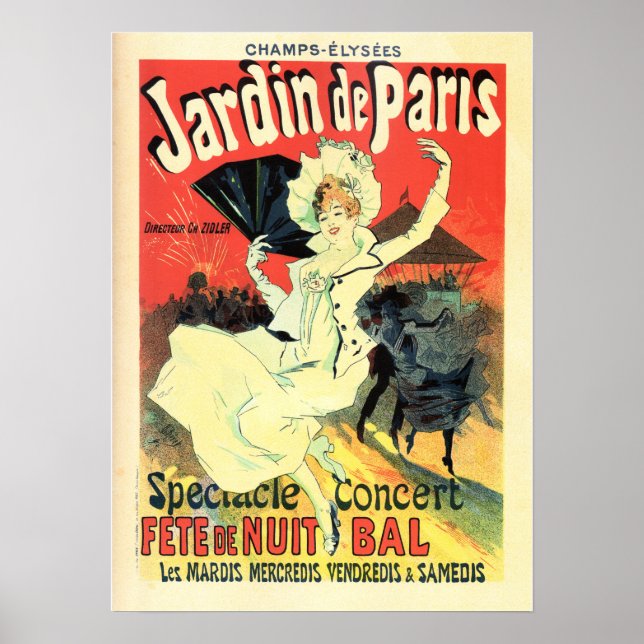 Poster JARDIN DE PARIS Concerater Theater Jules Cheret Pa (Frente)