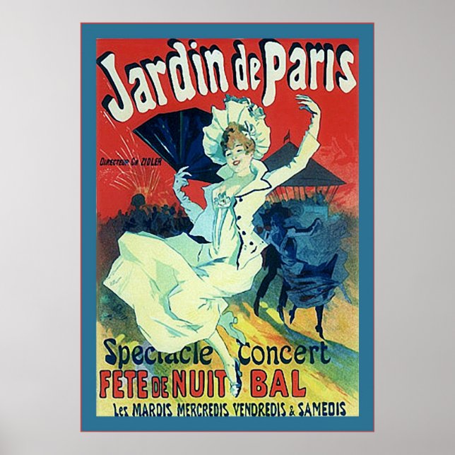 Póster Jardin de Paris ~ Publicidade francesa intage (Frente)