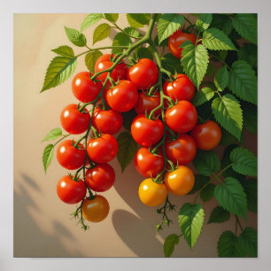Poster Jardinagem de Tomate com Vibrações de Verão