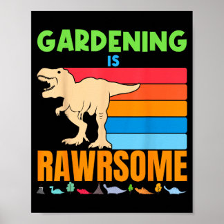 Poster Jardinagem É Incrível Presente De Dinossauro Jardi