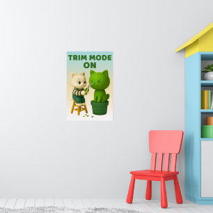Poster Jardineiro de Gatos Modo de Corte de Topiaria Surr