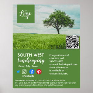 Poster jardineiro paisagista cirurgião arborista