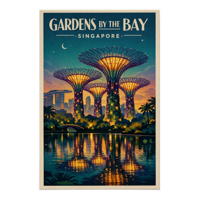 Póster Jardins à Beira da Baía em Singapura (Frente)
