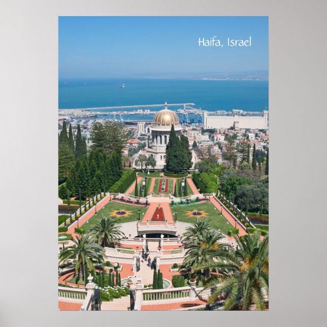Póster Jardins Bahá'í de Haifa (Frente)