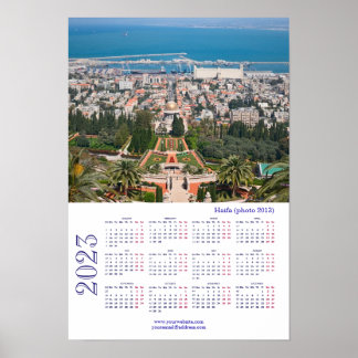 Poster Jardins Bahá'í, Haifa (foto 2013) , Israel