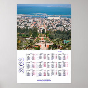 Poster Jardins Bahá'í, Haifa, Israel Calendário 2022 Post
