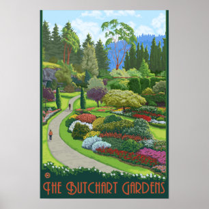 Póster Jardins de Butchart - baía de Brentwood