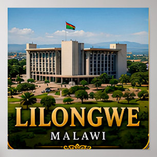 Poster Jardins de Lilongwe e Espírito Moderno do Malawi