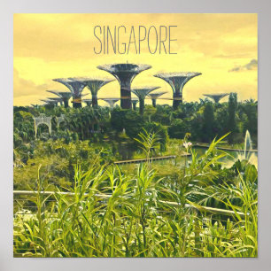 Poster Jardins de Singapura na Baía