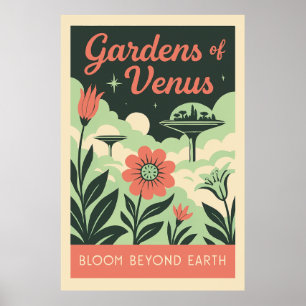 Poster Jardins de Vênus - Botânica do Espaço Retroativo