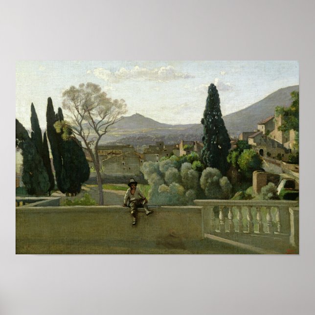 Poster Jardins de Villa d'Este, Tivoli, 1843 (Frente)
