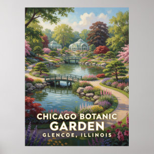 Poster Jardins e Vegetação à Beira do Lago Perto de Chica