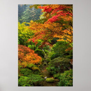 Póster Jardins Japoneses No Outono De Portland, Oregon 2
